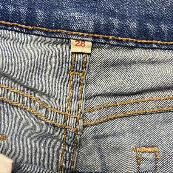 Levis Mid-Rise Denim Shorts Womens Size 28 Stretch Rolled Hem Jean Casual Spring - Picture 3 of 9